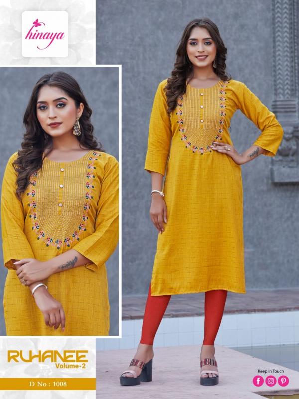 Hinaya Ruhanee Vol 2 New Fancy Designer Kurti Collection